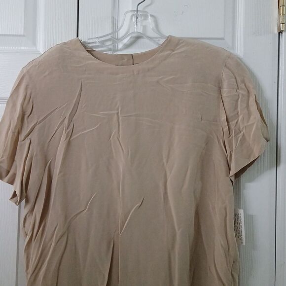 Rena Rowan for Saville vintage   tan short sleeve silk blouse Sz 16 NWT - Picture 3 of 9